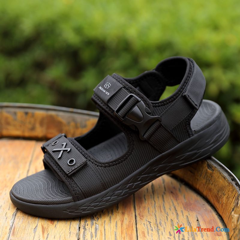 Sandalen Sandaletten Weiche Sohle Dicke Sohle Casual Strand Schwarz Verkaufen