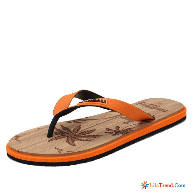 Schawos Herren Hausschuhe Schuhe Sommer Flip Flops Gummi Holzmaserung Billig