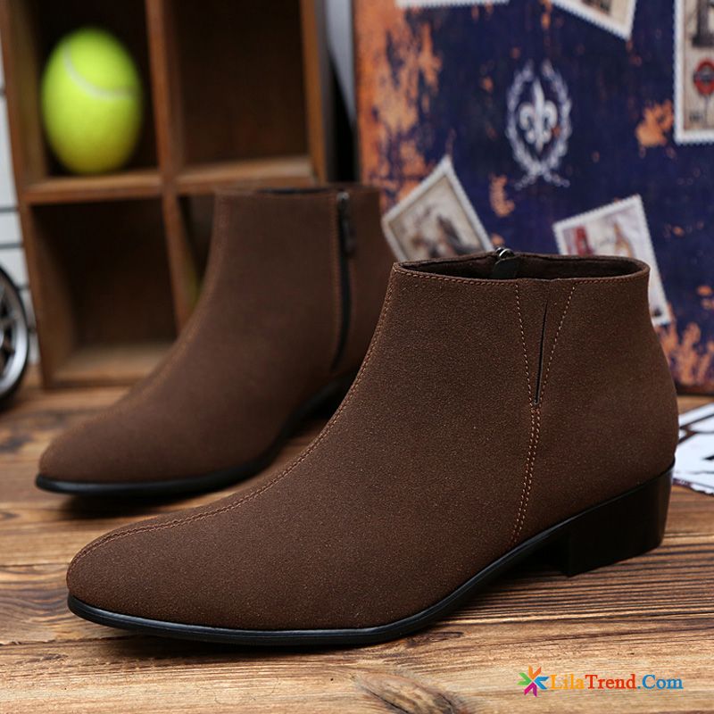 Schnürboots Herren Dunkel Retro Geschäft Spitze Stiefel Erhöht Kaufen