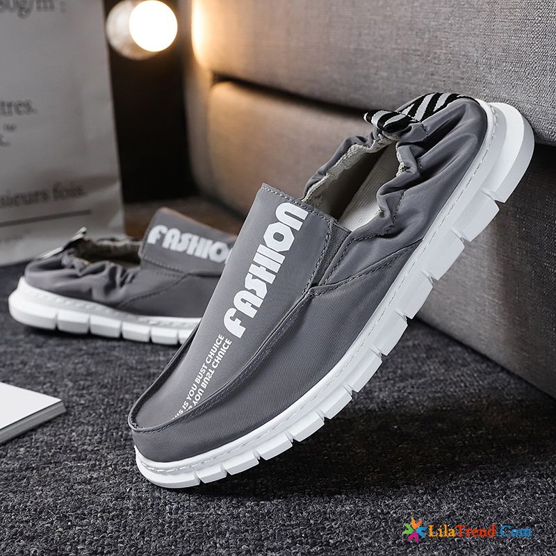 Schnürschuhe Herren Silber Mesh Tuch Schuhe Slip-on Atmungsaktiv Trend Günstig