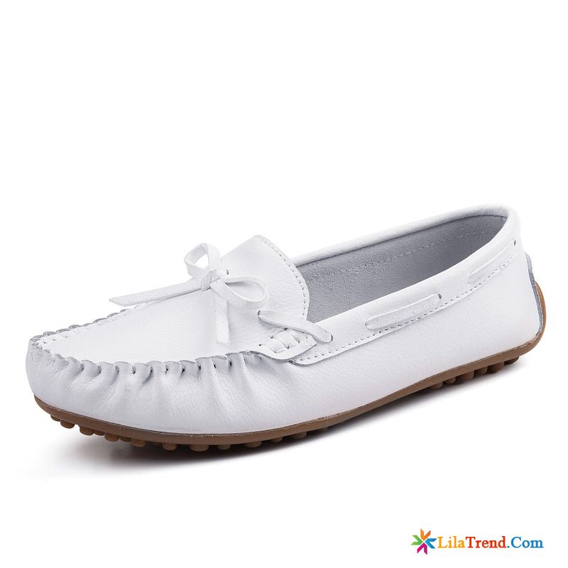 Schnürschuhe Silber Damen Hellfarbig Fahrschuhe Leder Neue Flache Feder Kaufen