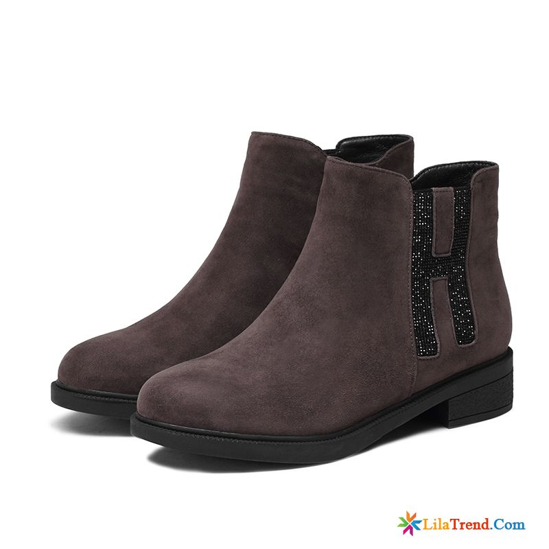 Schuhe Günstig Damen Kurze Stiefel Schuhe Elegant Damen Flache Verkaufen