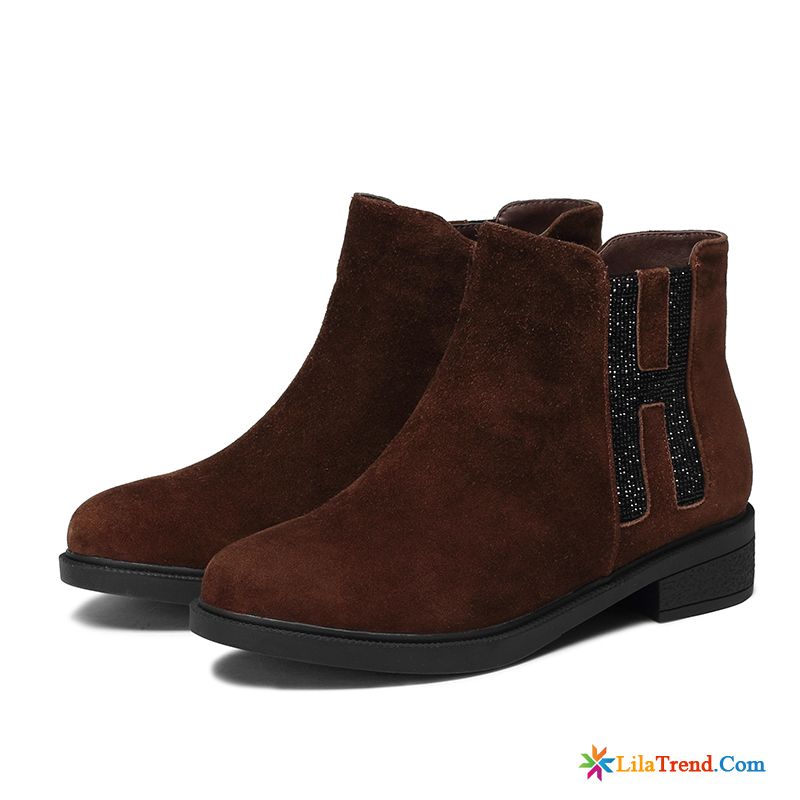 Schuhe Günstig Damen Kurze Stiefel Schuhe Elegant Damen Flache Verkaufen