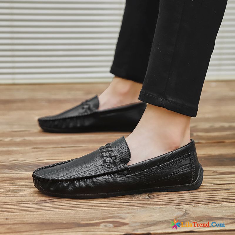 Schuhe Herren Schwarz Neue Braun Feder Schuhe Slip-on Verkaufen