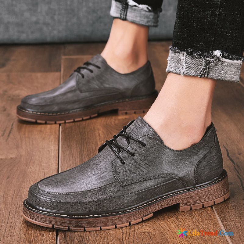 Schuhe Leder Herren Schwarz Casual Trend Geschäft Lederschuhe