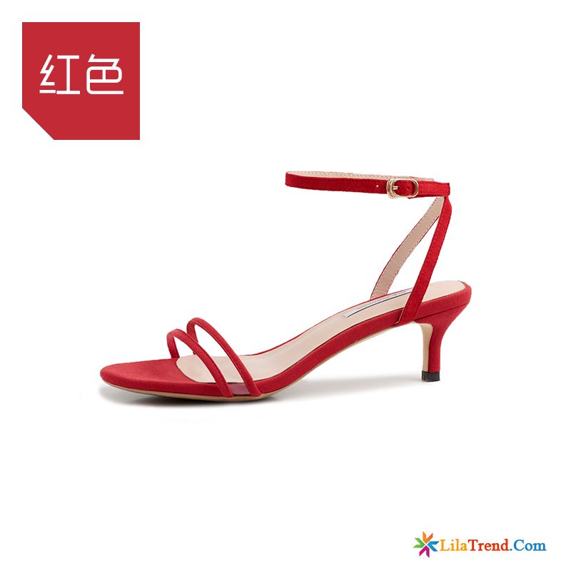 Schuhe Sandalen Damen Meeresgrün Rot Sommer Dünne Fersen Sexy Pumps Kaufen