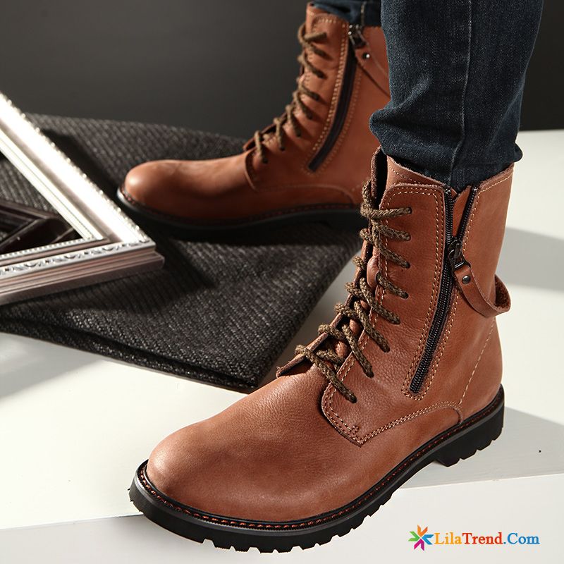 Schwarz Herren Orange Stiefel Mitte Reitstiefel Neue Thermische Sale