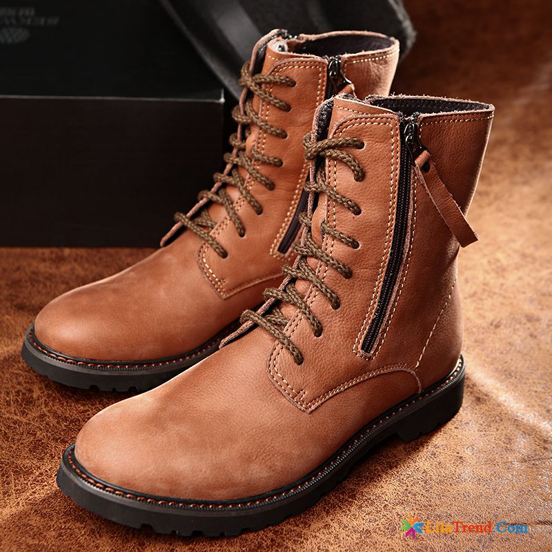 Schwarz Herren Orange Stiefel Mitte Reitstiefel Neue Thermische Sale