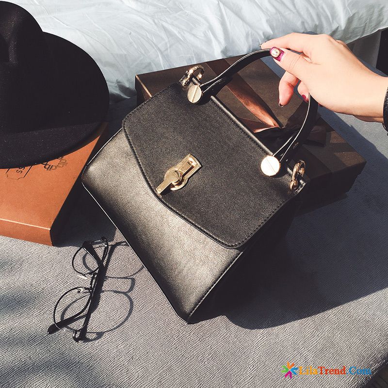 Schwarze Handtasche Retro Messenger-tasche Taschen Winter Mode Kaufen