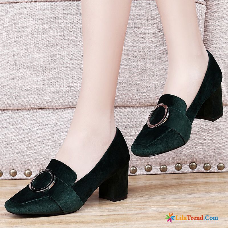 Schwarze Pumps Mit Riemen Trend Retro Damen Schuhe Neue