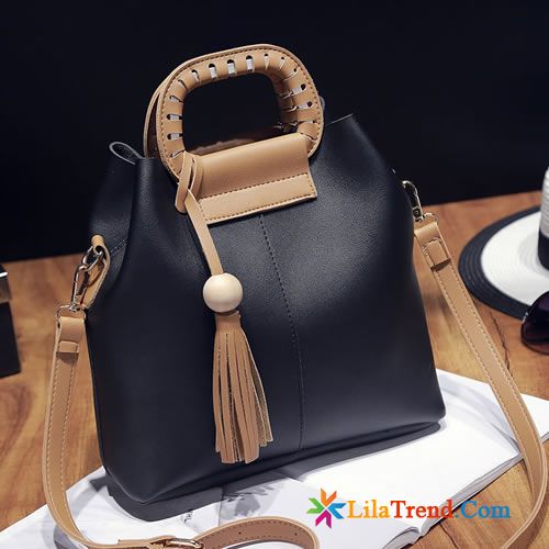 Shopper Tasche Leder Schwarz Messenger-tasche Mode Herbst Tragbar Handtaschen Sale