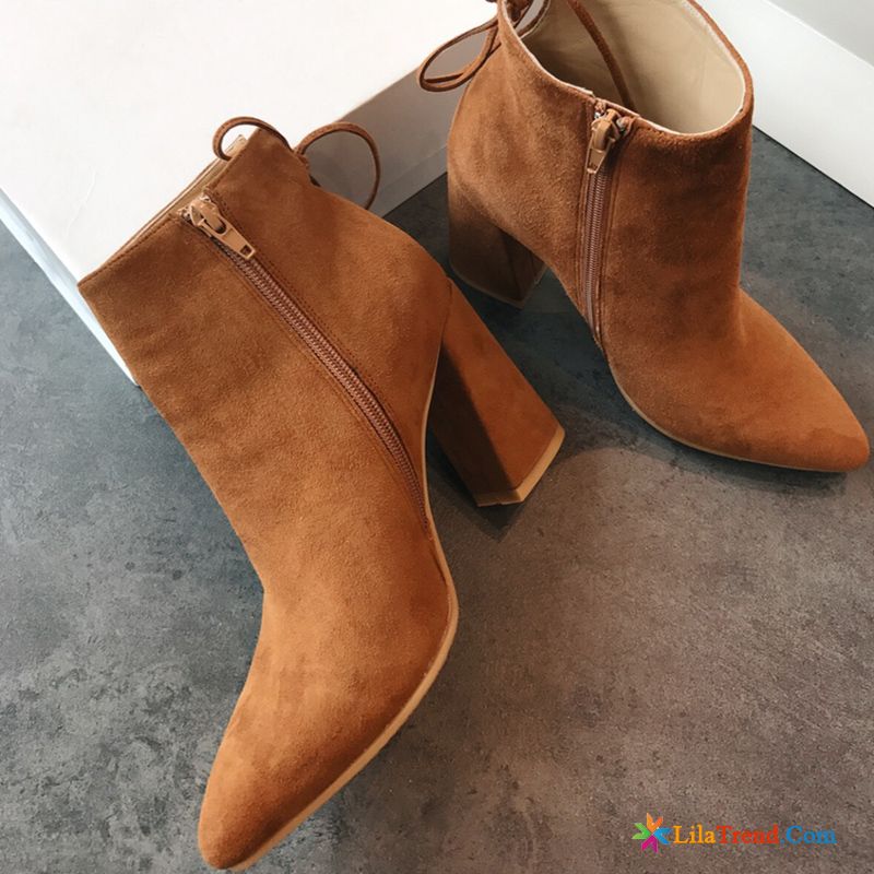 Silberne Schuhe Damen Martin Stiehlt Stiefel Herbst Hochhackigen Braun Verkaufen