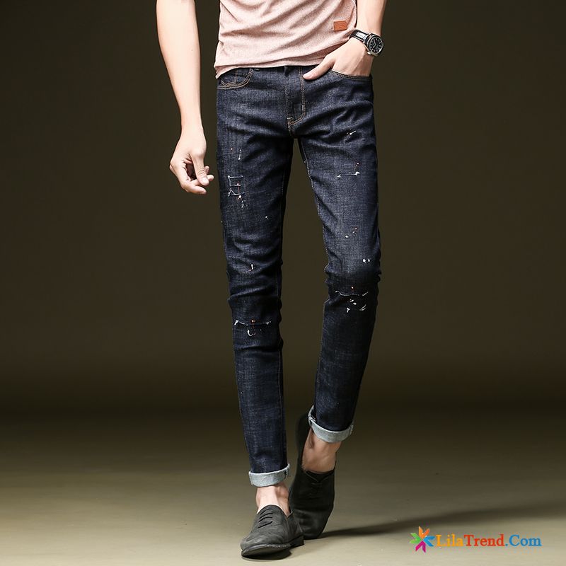 Skinny Stretch Jeans Herren Braun Farbe Jeans Gefärbt Hosen Lange Billig