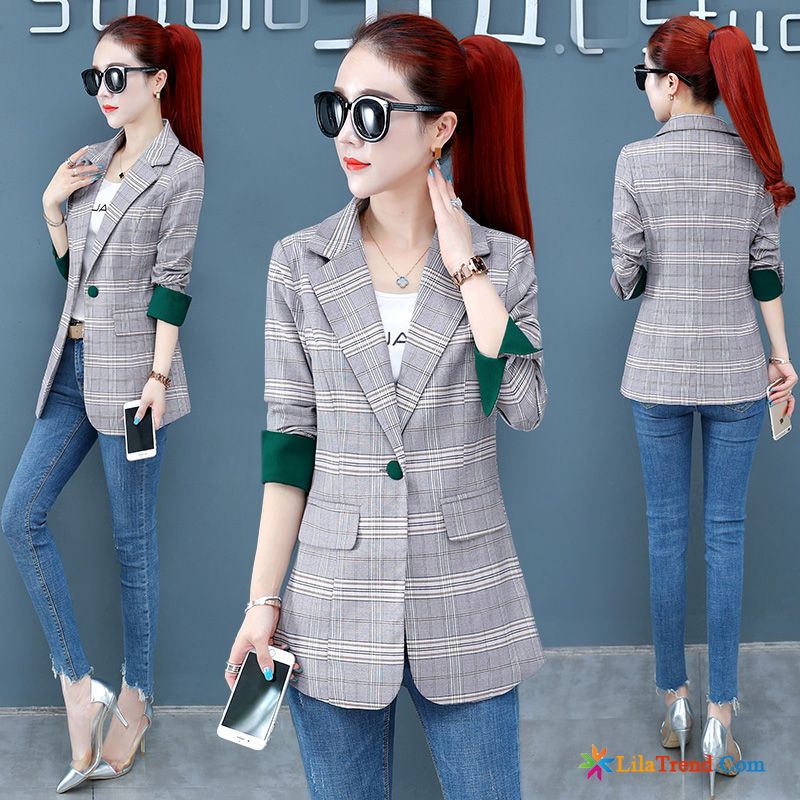 Slim Fit Blazer Grau Allgleiches Anzüge Lose Braun Damen Kaufen