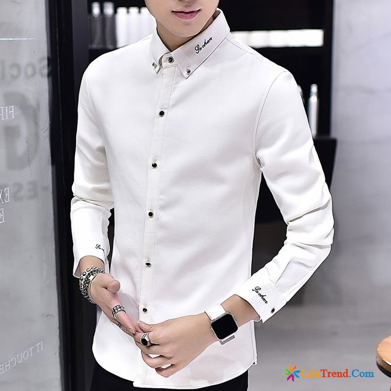 Slim Fit Shirt Herren Teenager Herren Kleider Gut Aussehend Schüler Billig