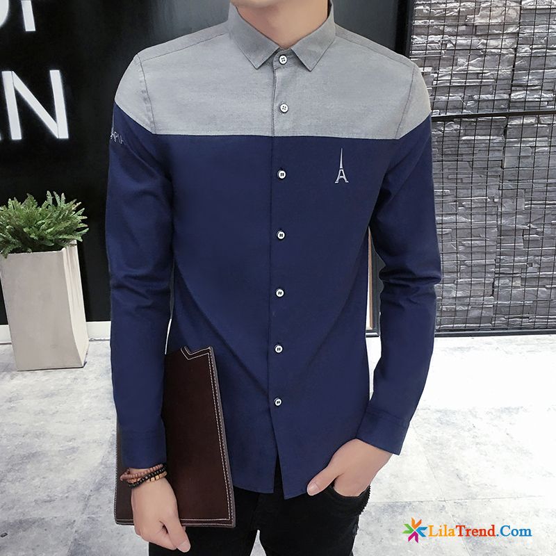 Slim Fit Shirt Herren Teenager Herren Kleider Gut Aussehend Schüler Billig