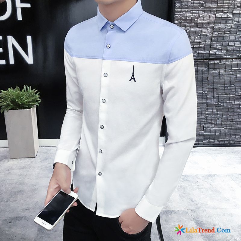 Slim Fit Shirt Herren Teenager Herren Kleider Gut Aussehend Schüler Billig