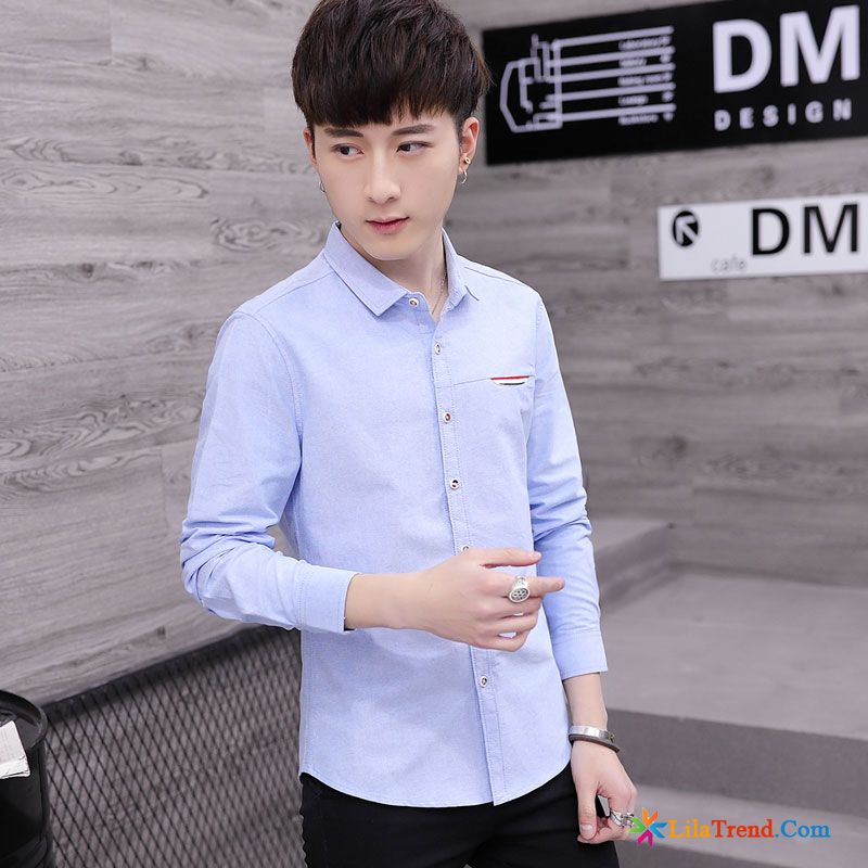 Slim Fit Shirt Herren Teenager Herren Kleider Gut Aussehend Schüler Billig