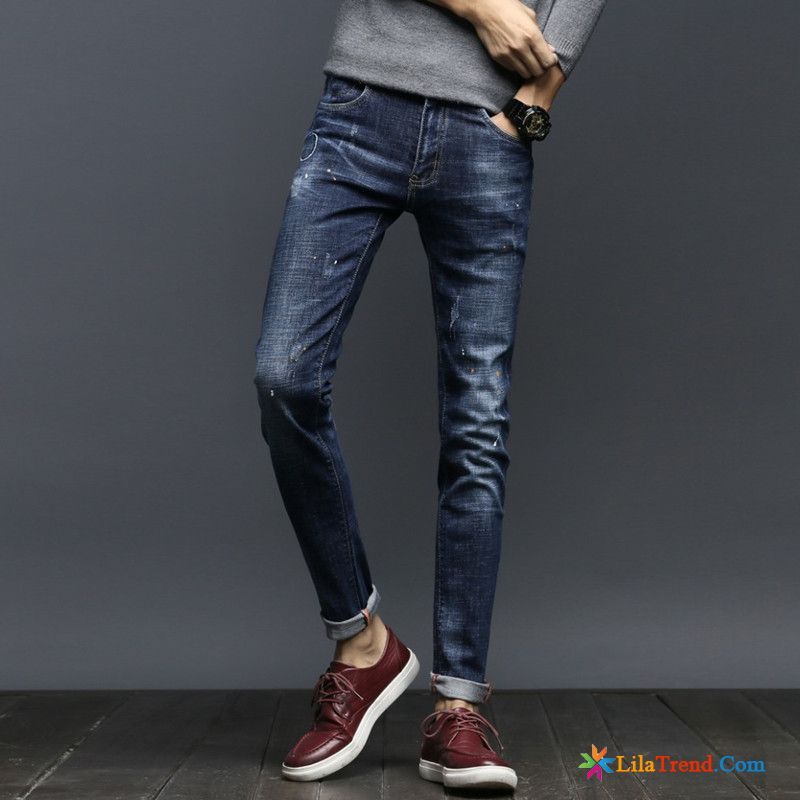 Sommer Jeans Herren Rosa Jeans Neu Elastisch Lange Dünn Verkaufen