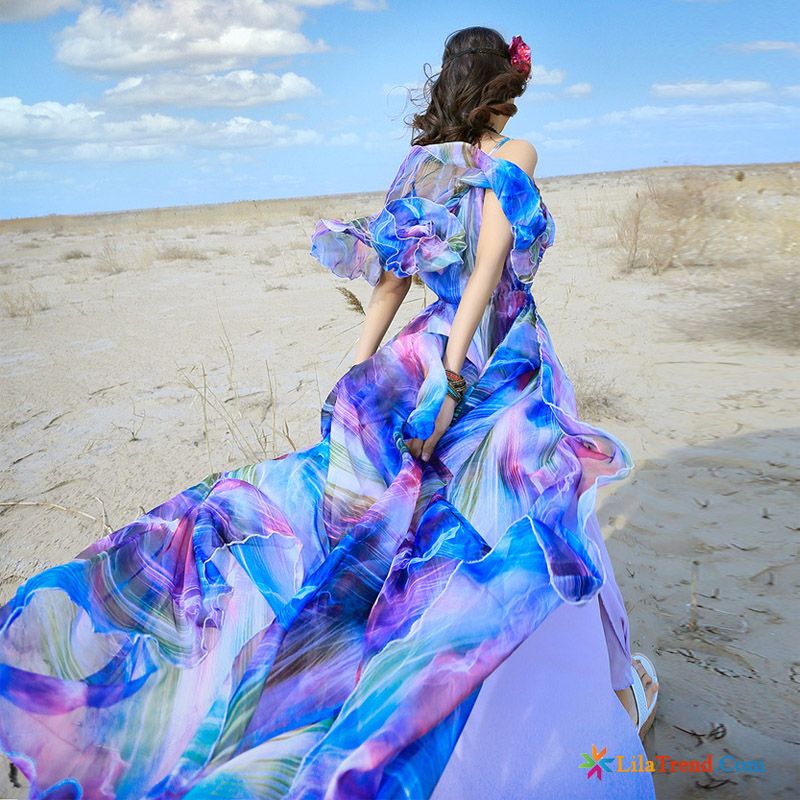 Sommerkleider Günstig Damen Dunkelfarbig Dünn Elegant Groß Strand Sommer Billig