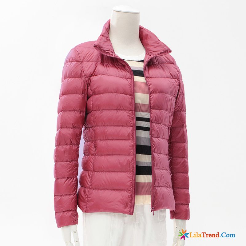 Steppjacke Ultraleicht Damen Daunenjacke Damen Dünn Kurzer Absatz Rosa Kaufen