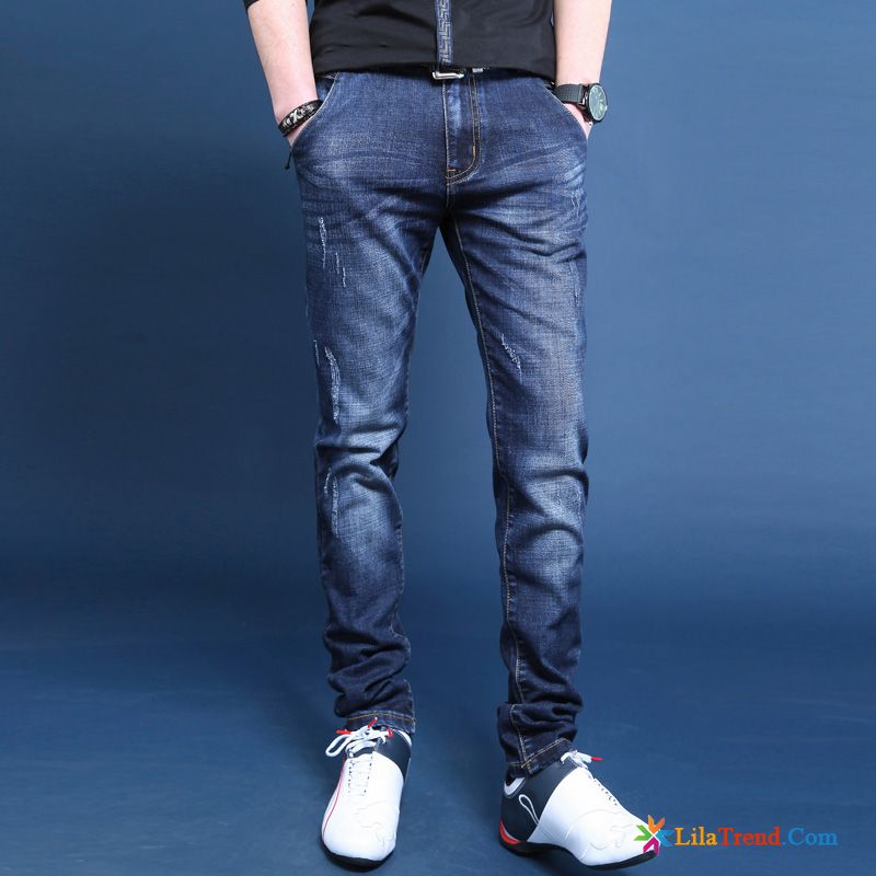 Stretch Jeans Herren Skinny Mode Schlank Jeans Herbst Feder Günstig