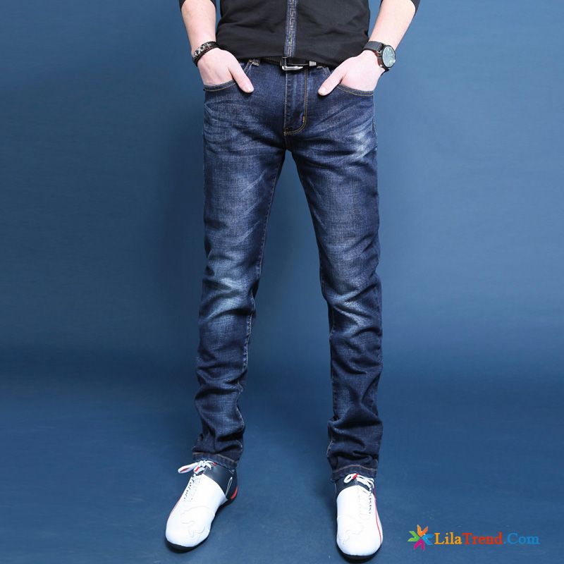 Stretch Jeans Herren Skinny Mode Schlank Jeans Herbst Feder Günstig