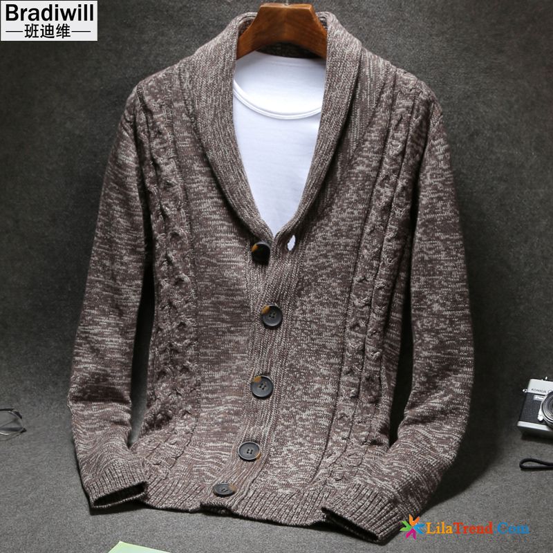 Strickjacke Herren Beige Türkis Überzieher Herren V-neck Herbst Trend Günstig