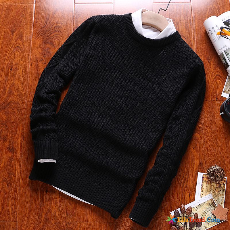 Strickpullover Herren Weihnachten Flieder Herbst Pullover Herren Verdickung Schlank Rabatt