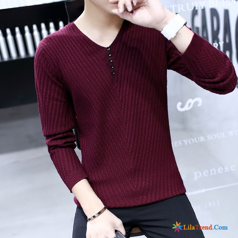 Strickpullover Herren Weihnachten Gold Feder V-kragen Pullover Lange Ärmel Herbst Kaufen