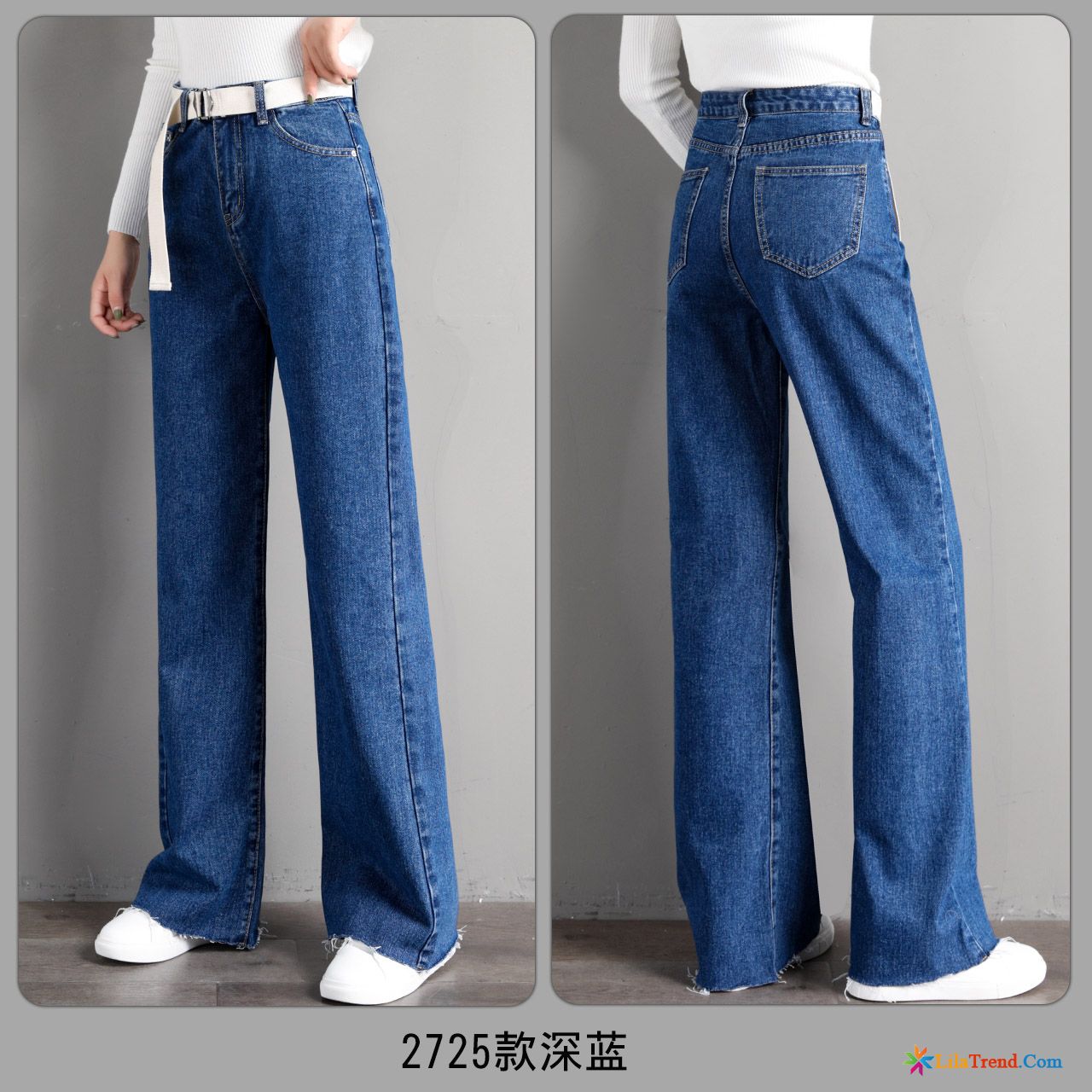 Stylische Jeans Damen Dunkelgrün Gerade Hose Lose Damen Trend Kaufen