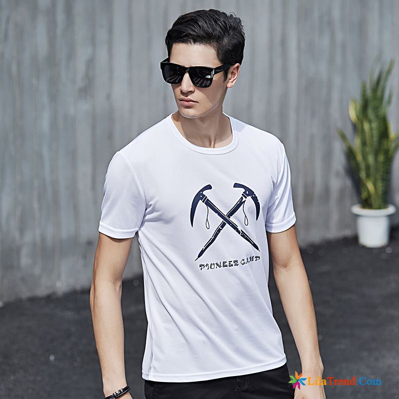 T Shirt Herren Braun Hülse Jugend Sport Sommer Drucken Billig