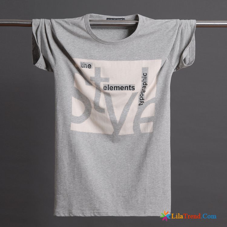 T Shirts Herren Ausgefallen Grau Hülse Große Größe Sommer Baumwolle Lose Günstig