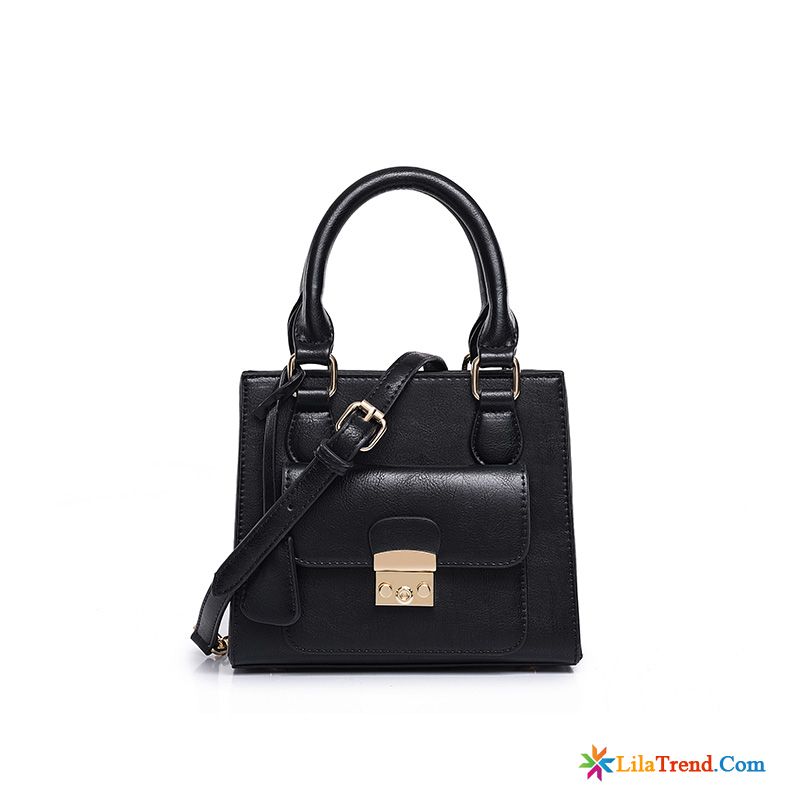 Umhängetasche Leder Damen Schwarz Braun Messenger-tasche Kette Klein Das Neue Blume Billig