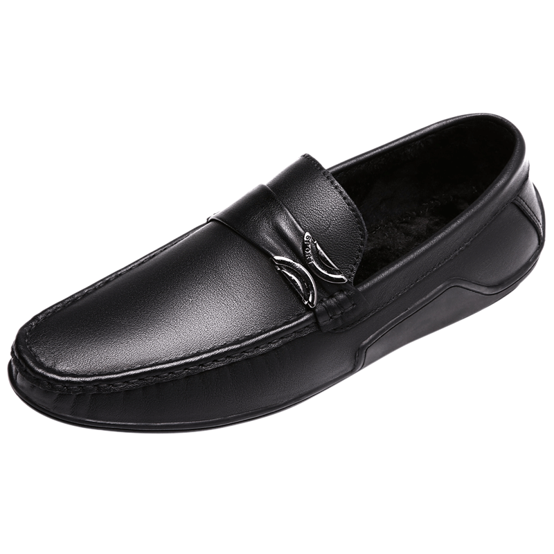 Weisse Herren Schuhe Schwarz Mokassins Herbst Weiche Sohle Lederschuhe Kaufen