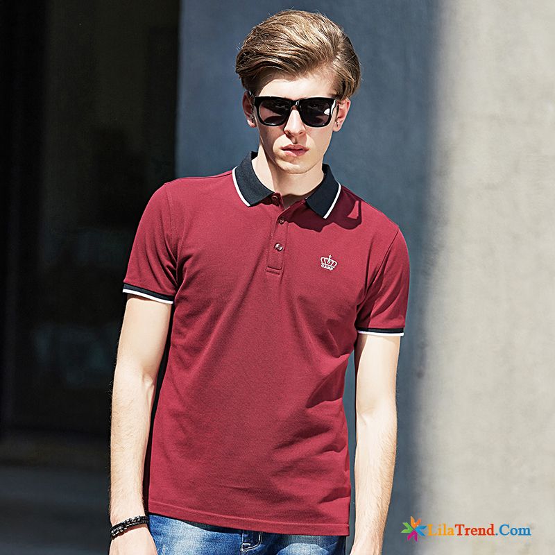 Weiße Shirts Herren Freizeit T-shirts Polo Rein Revers