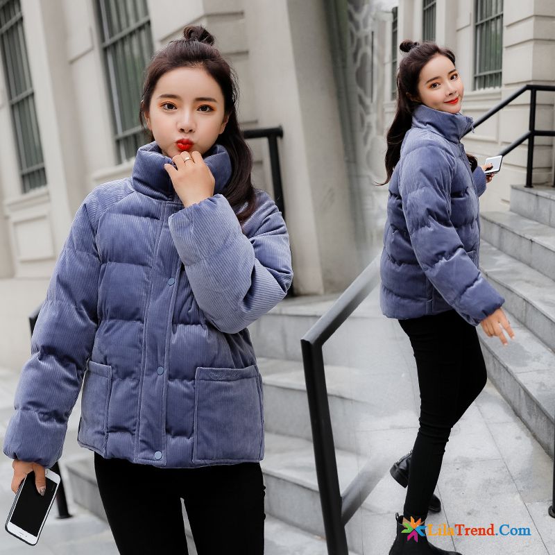 Winter Daunenjacke Damen Farbenreich Warme Allgleiches Gemütlich Blau Mode