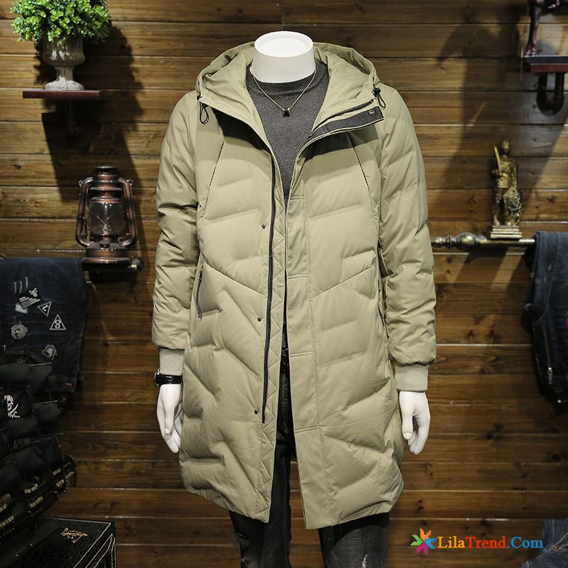 Winter Daunenjacke Herren Daunenjacke Überzieher Militärgrün Outwear Jugend Günstig