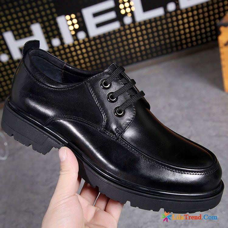 Winter Leder Schuhe Dunkelblau Formeller Anzug Hochzeit Schuhe Schwarz Dicke Sohle Echtleder Kaufen