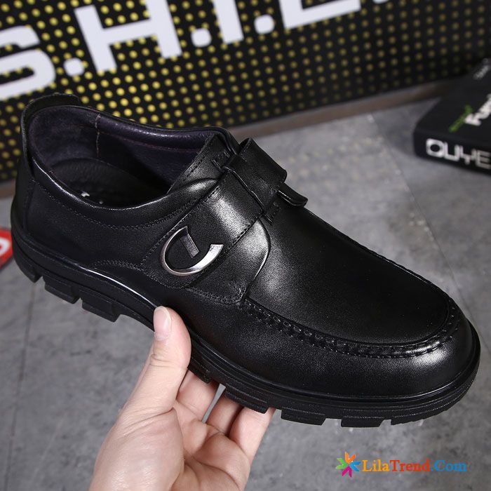 Winter Leder Schuhe Dunkelblau Formeller Anzug Hochzeit Schuhe Schwarz Dicke Sohle Echtleder Kaufen