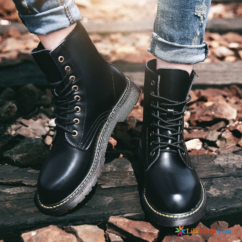 Winter Sportschuhe Herren Echtleder Stiefel Plus Samt Cargo Allgleiches Billig