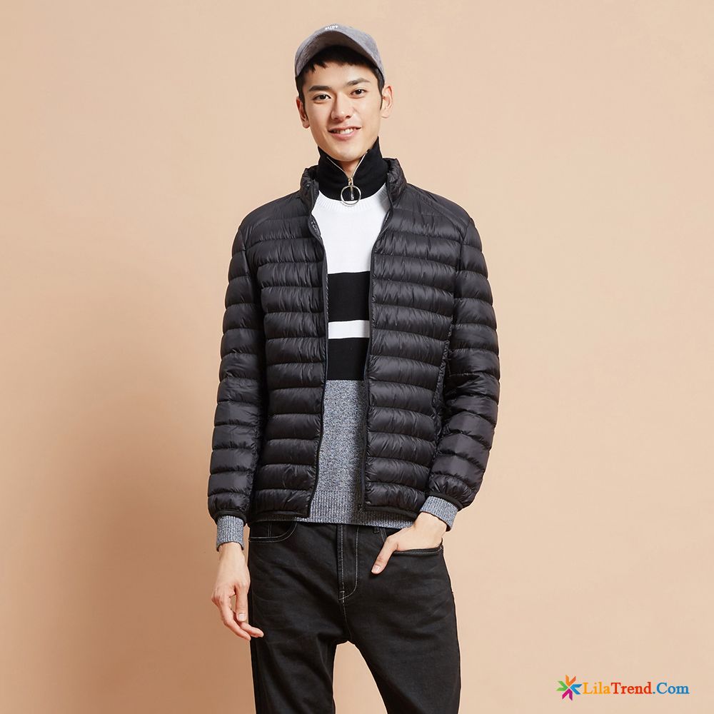 Winterjacke Herren Fell Farbenreich Trend Daunenjacke Rein Stehkragen Kurzer Absatz Günstig