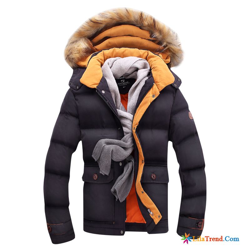 Winterjacke Lang Herren Kurzer Absatz Überzieher Mantel Trend Winter