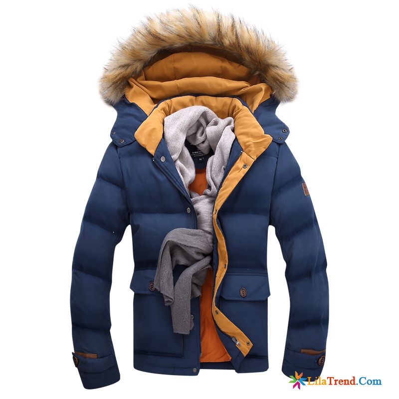 Winterjacke Lang Herren Kurzer Absatz Überzieher Mantel Trend Winter