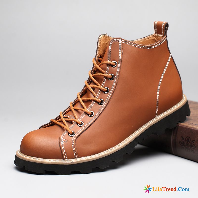 Winterstiefel Herren Leder Das Lila Herbst Retro Schuhe Trend Kurze Stiefel Günstig