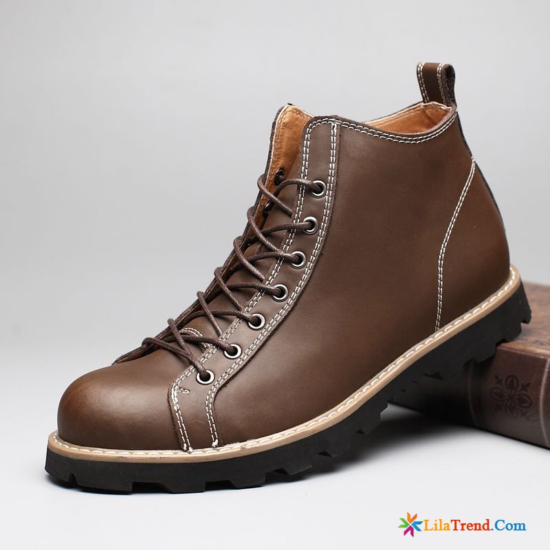 Winterstiefel Herren Leder Das Lila Herbst Retro Schuhe Trend Kurze Stiefel Günstig