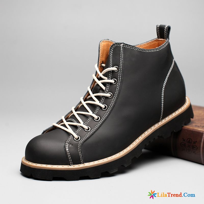 Winterstiefel Herren Leder Das Lila Herbst Retro Schuhe Trend Kurze Stiefel Günstig