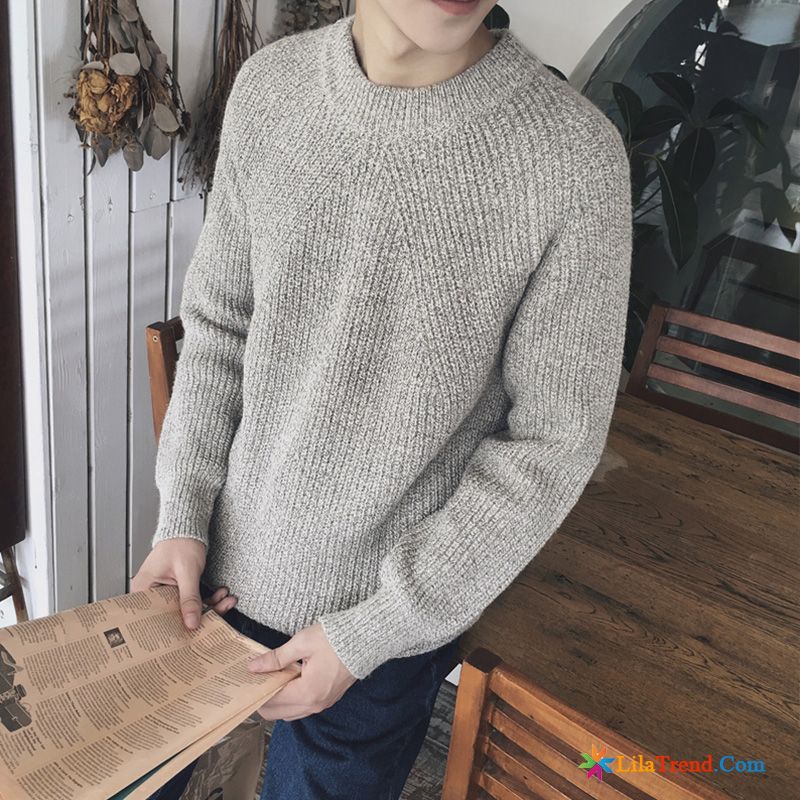 Wolle Pullover Herren Schlank Feder Pullover Neu Trend