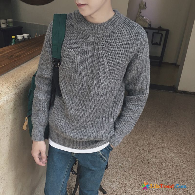 Wolle Pullover Herren Schlank Feder Pullover Neu Trend