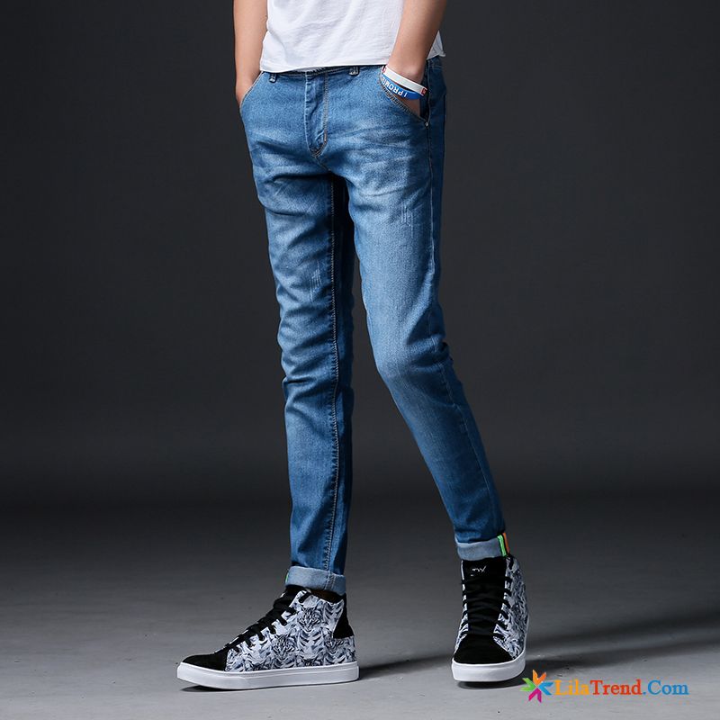 Zerrissene Hosen Herren Schlank Dünn Herren Denim Trend Sale